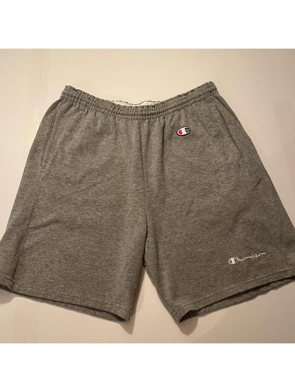 Y2K Champion Grey Sweat Shorts, Sized Large 36-38